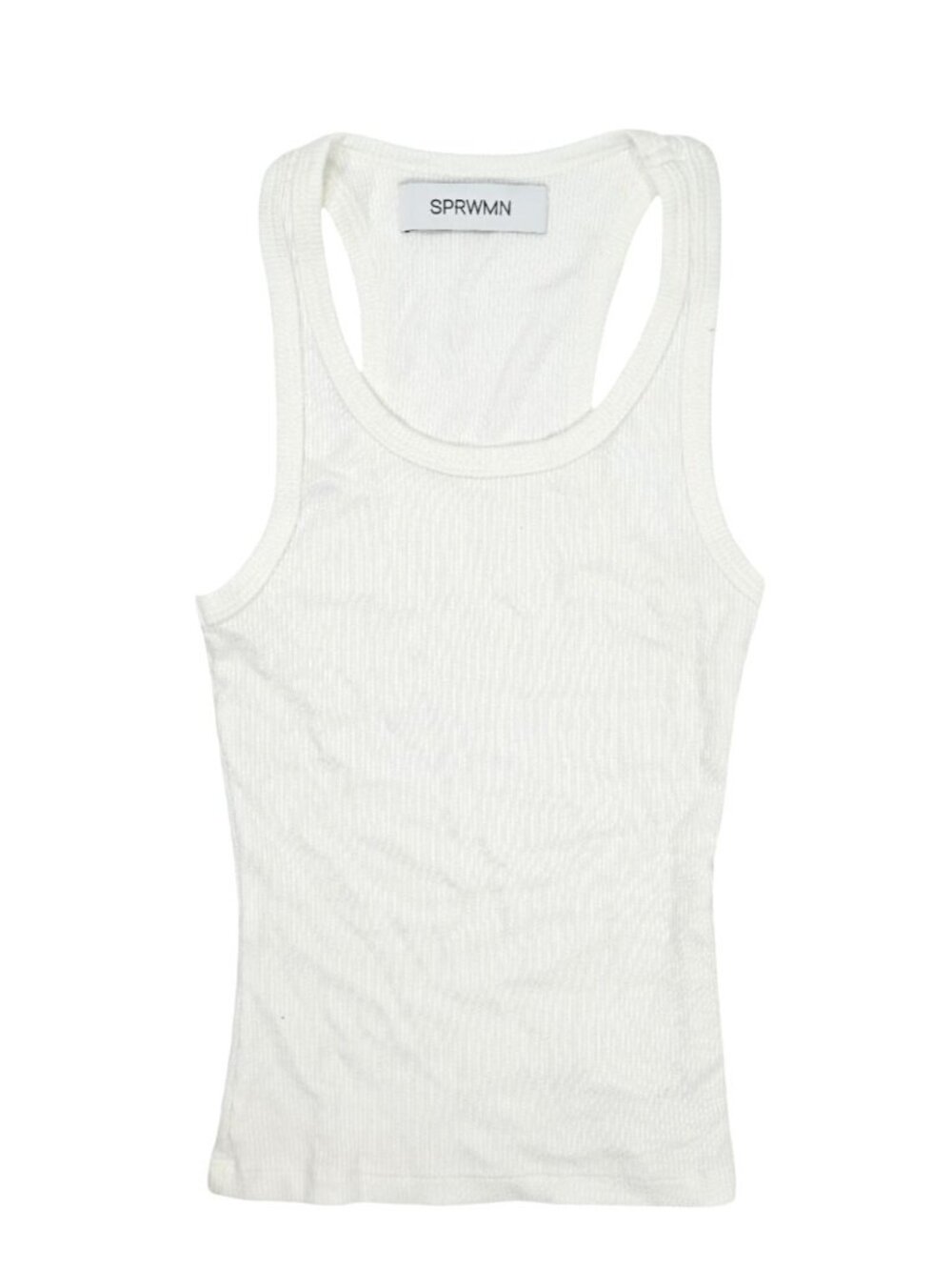 SPRWMN Rib Fitted Scooped Tank in White